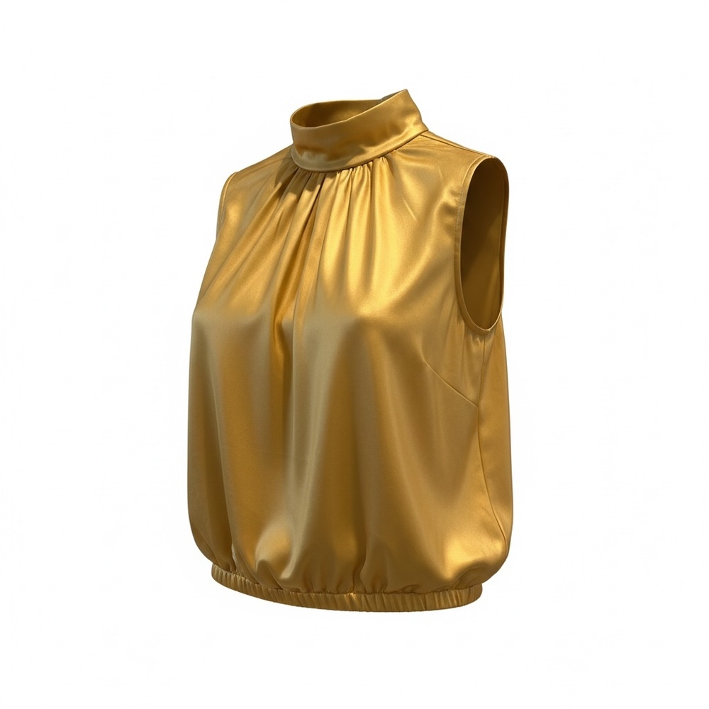 D&G Yellow Sleeveless Silk Blouse